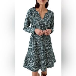 PACT Organic Cotton Cafe Crepe Tiered Dress-Celestial Prairie Floral Large